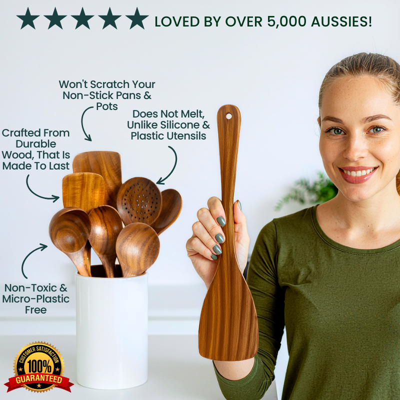 Velmora & Co. TeakWood™ Utensil Set