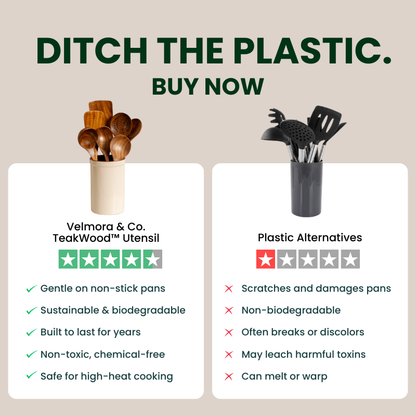 Velmora & Co. TeakWood™ Utensil Set